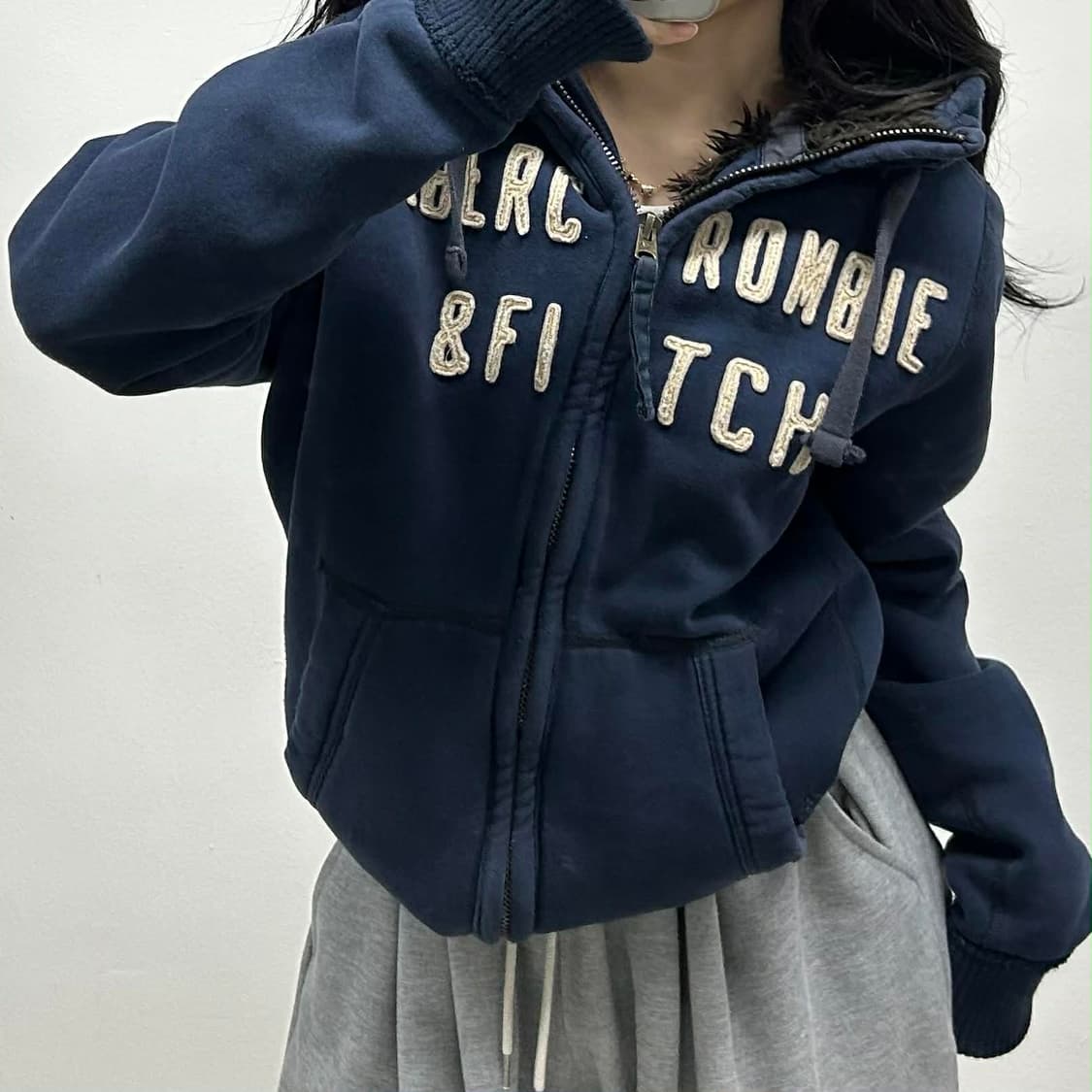 아베크롬비 y2k 울프죠 후드퍼 걸즈 대장급 후드집업 희귀져지(XL) 상품이미지1