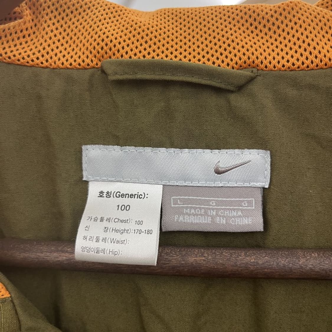 나이키 스포티 고프코어 말차카키 바람막이 자켓 L C10581 상품이미지5