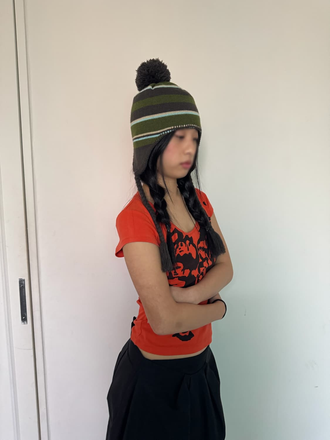 빈티지 이어플랩 방울비니 상품이미지3