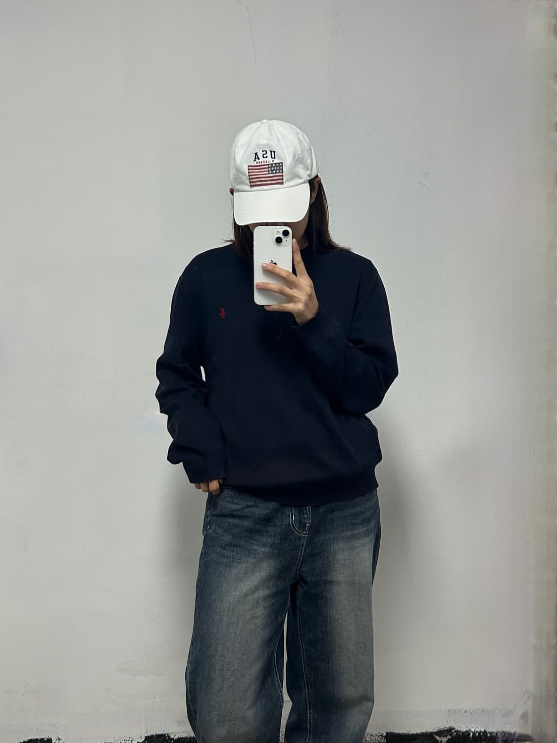  폴로 랄프로렌 포니로고 네이비 피마코튼 브이넥 니트  상품이미지2