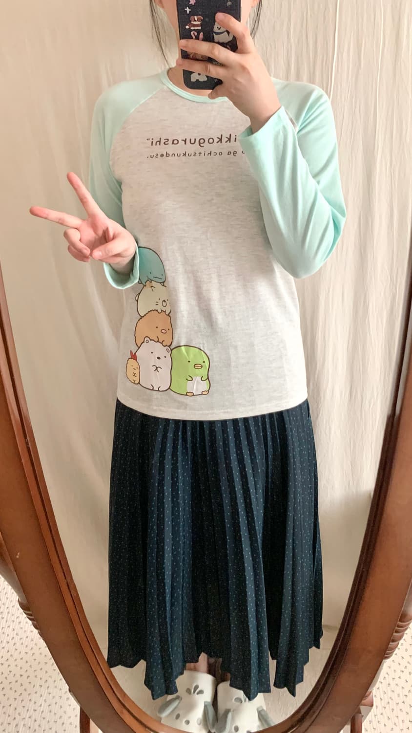 스밋코구라시 민트 배색 긴팔티(택o) 상품이미지2