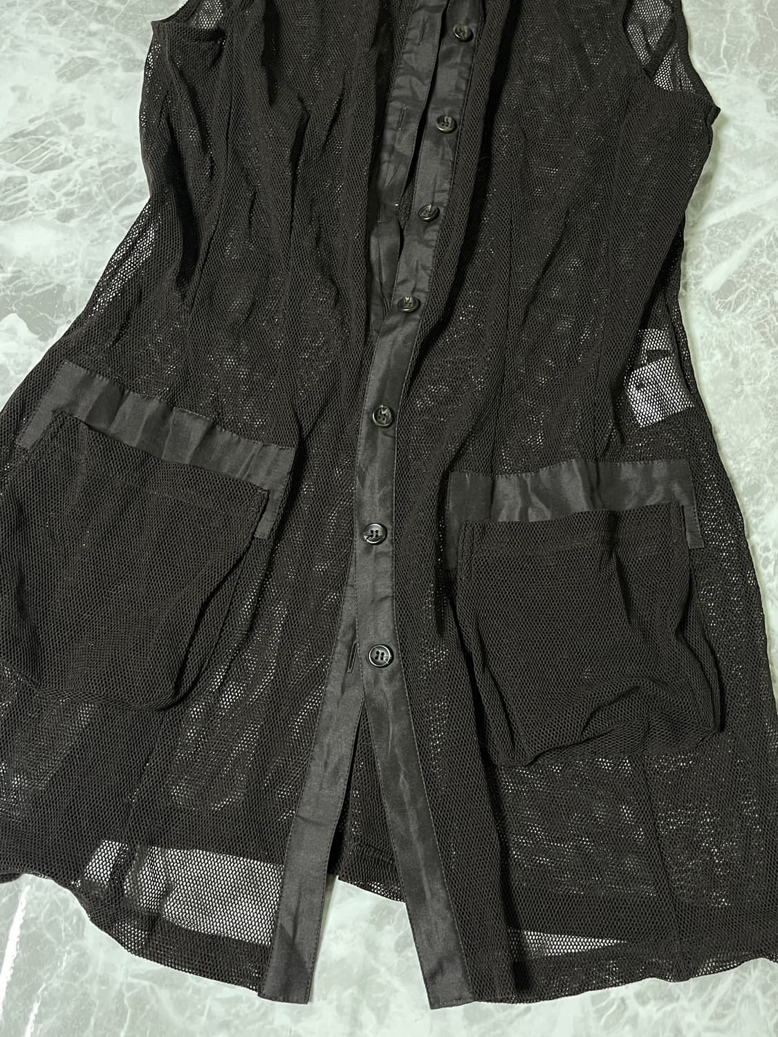 mesh higgneck sleeveless long shirts 상품이미지4