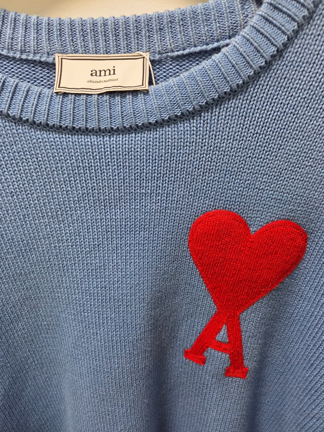 아미 빅 하트 로고 니트 블루 상품이미지3