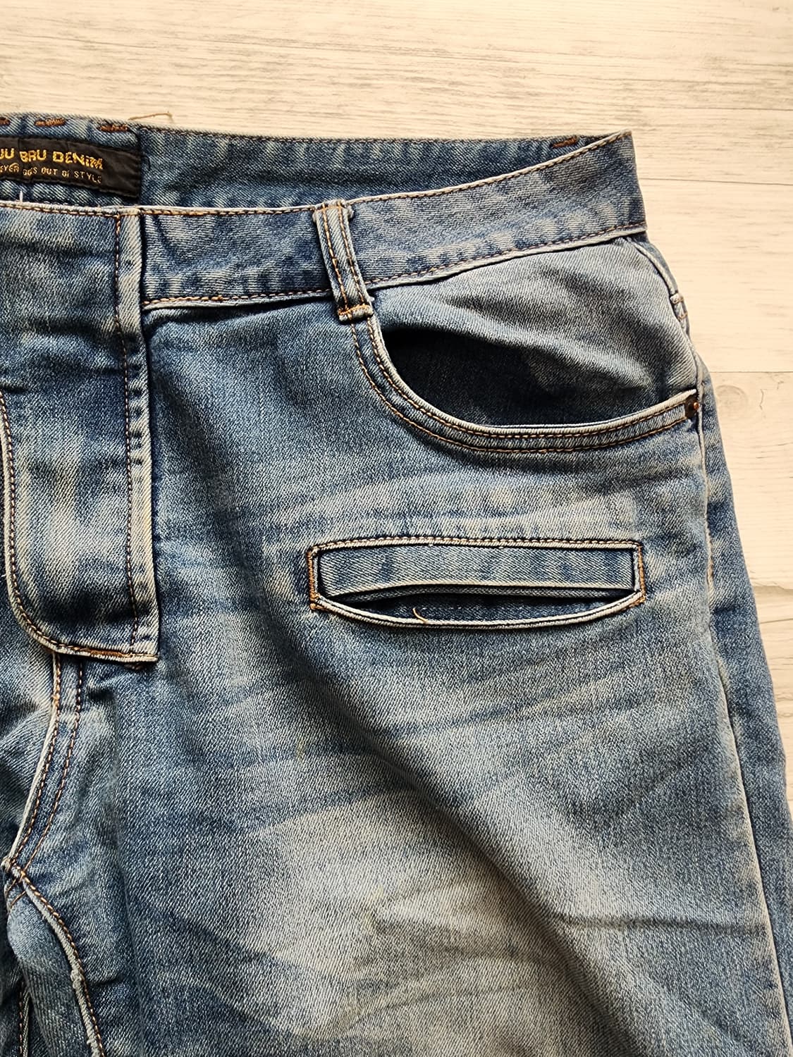 MUT JU BRU 워싱 데님 팬츠 팜. 36~37인치 청바지 상품이미지4