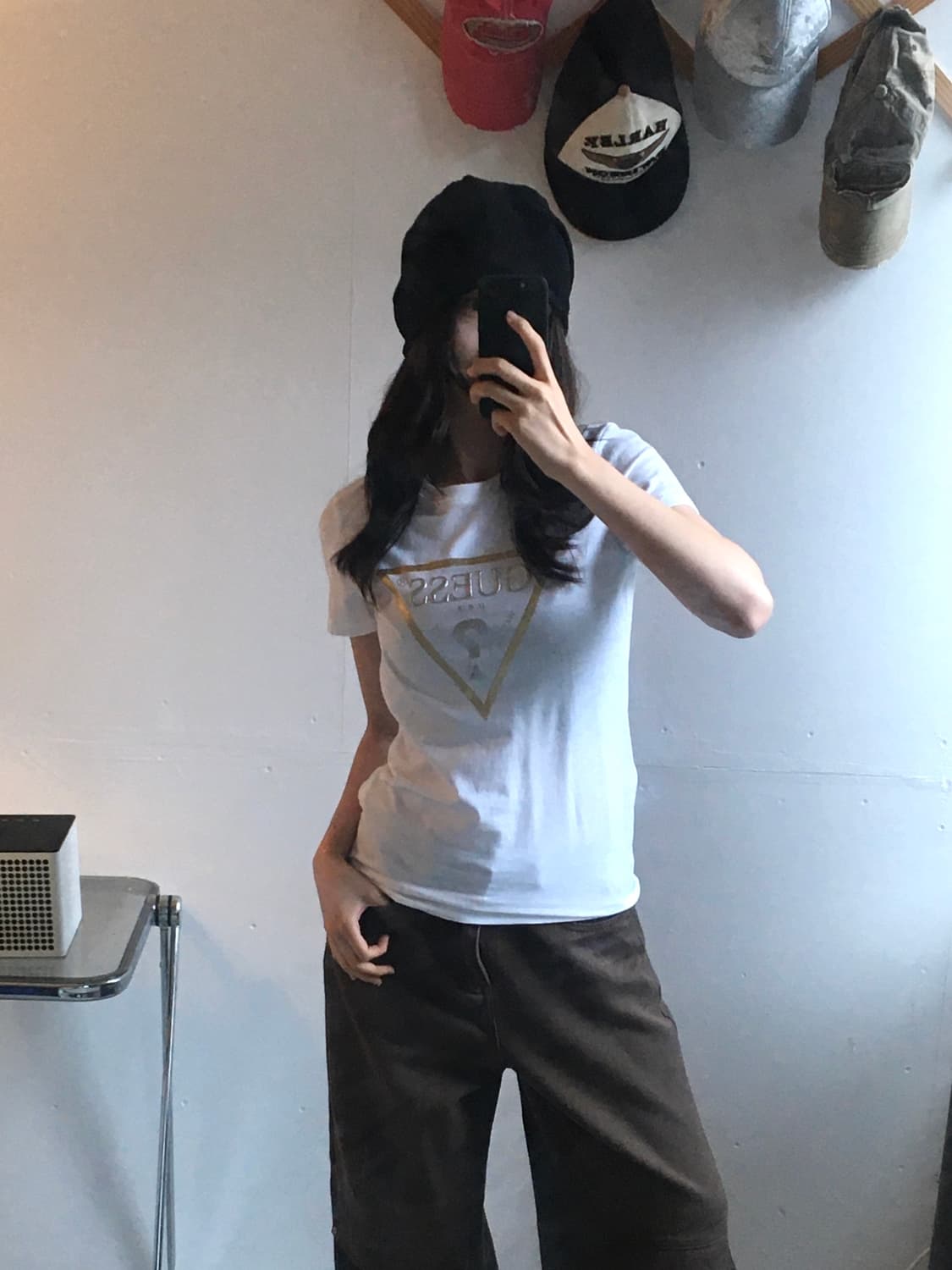 게스 금장로고 반팔티 상품이미지1