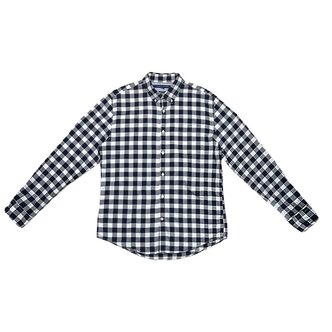 타미힐피거 커스텀핀 체크 패턴 셔츠 네이비 L 상품이미지1