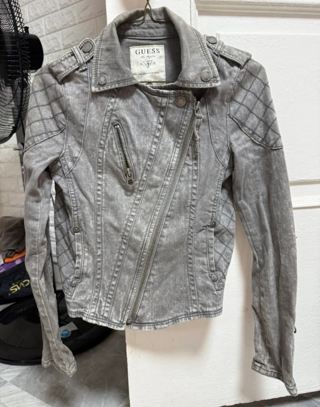 Guess 게스 그레이 데님 바이커 재킷 상품이미지2