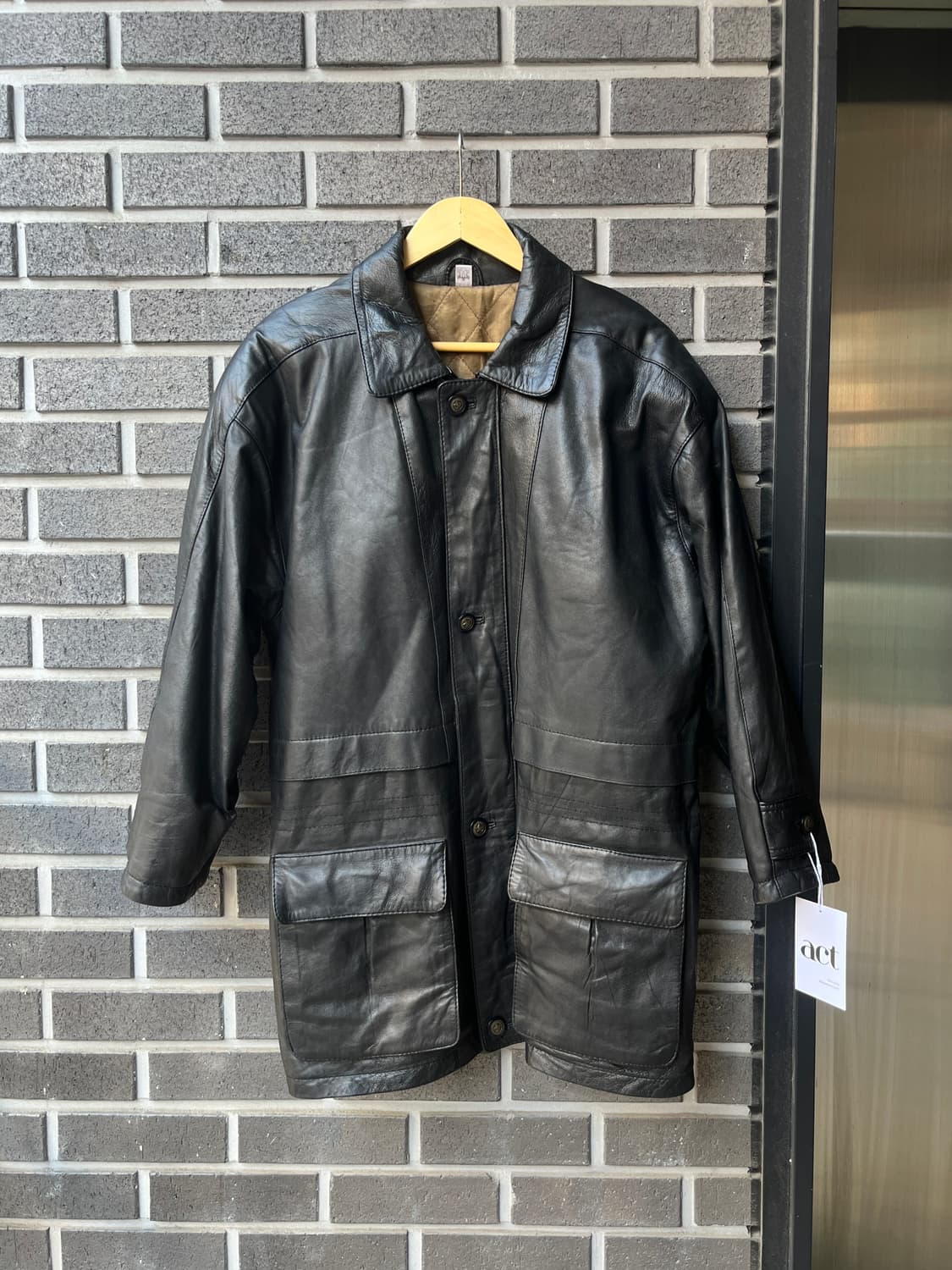 90s genuine lambskin 램스킨 양가죽 미디 자켓 상품이미지5
