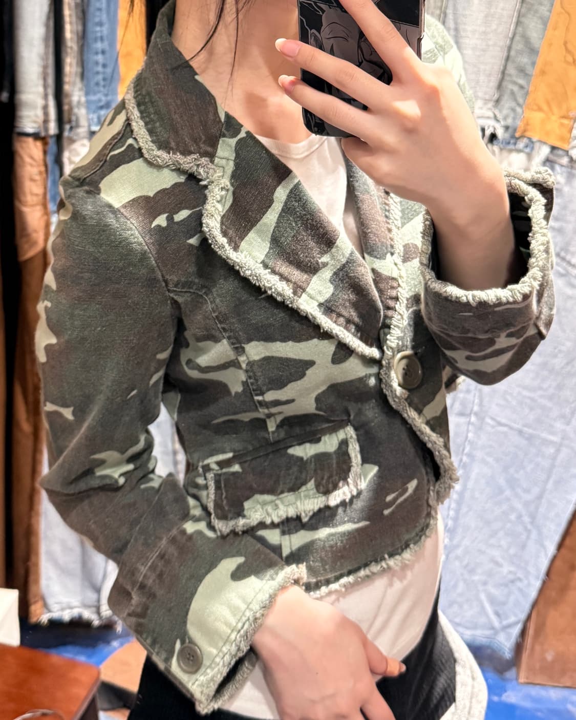 Jpn vtg 밀리터리 카모 크롭 자켓 상품이미지2