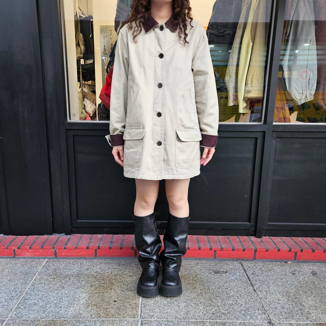 Lands' end 랜즈엔드 커버올 자켓 워크 자켓 베이지 우먼 프리 상품이미지1