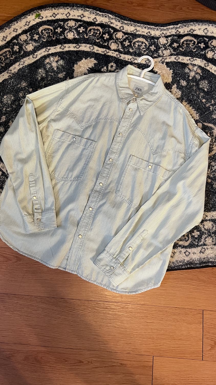 [L] 자라 웨스턴 스트라이프 셔츠 상품이미지1