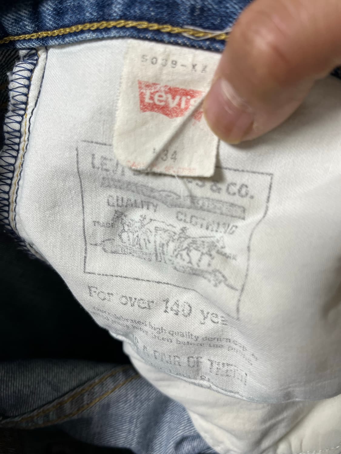 리바이스 페이딩 셀비지 데님 34 상품이미지4