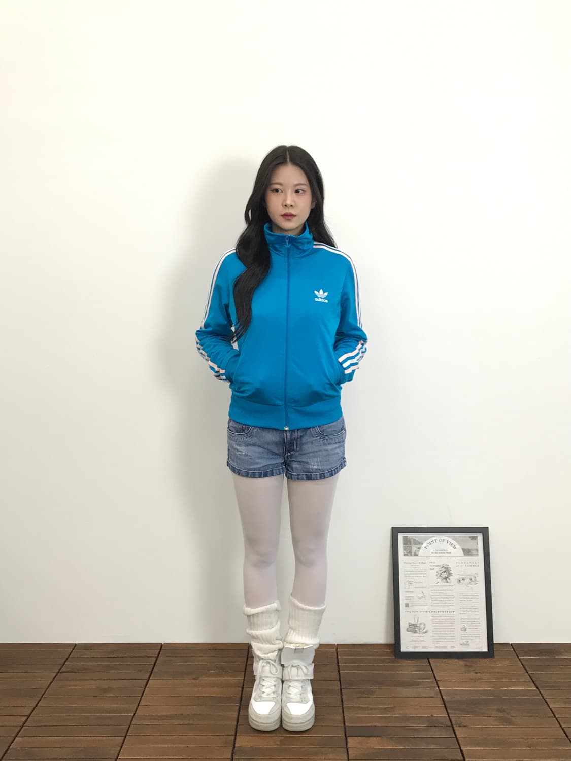 Adidas Cyan Blue & Pink Track Jersey 상품이미지2