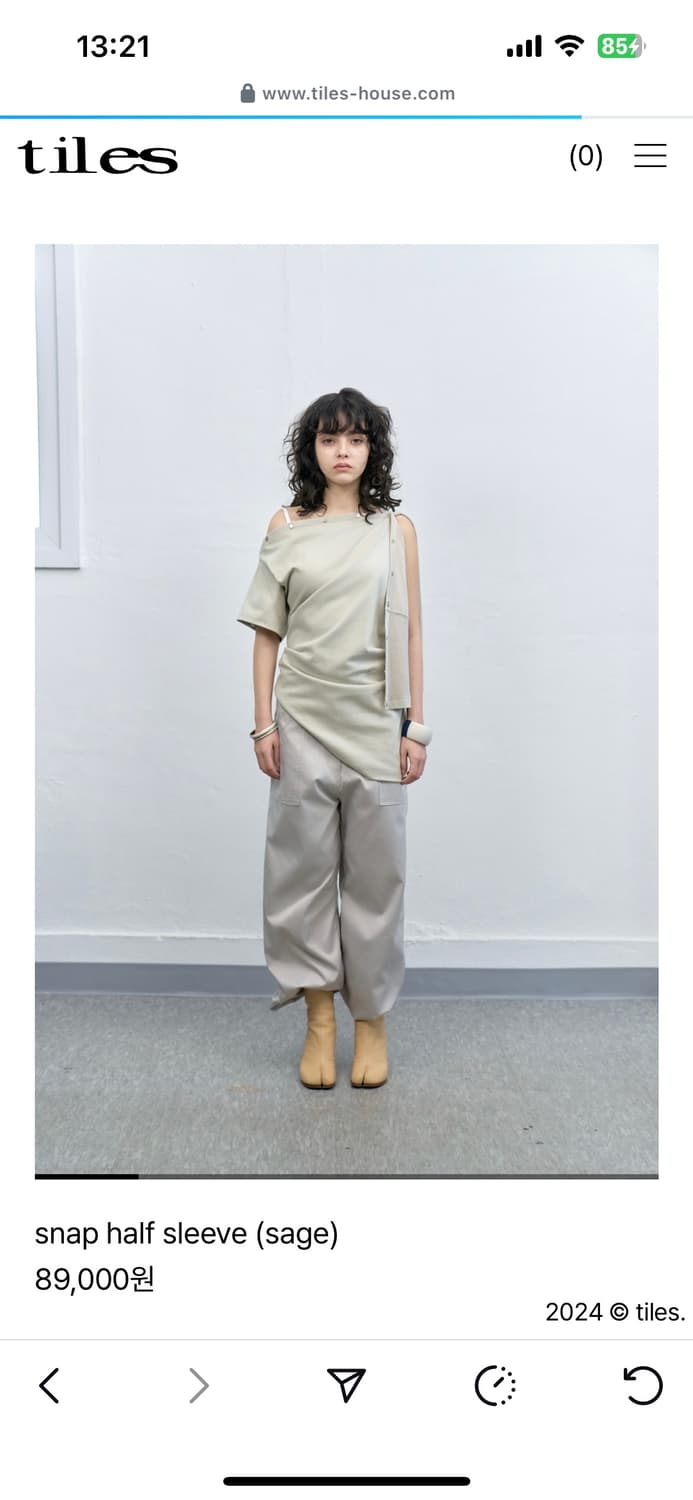 Tiles • snap half sleeve (sage)  상품이미지5