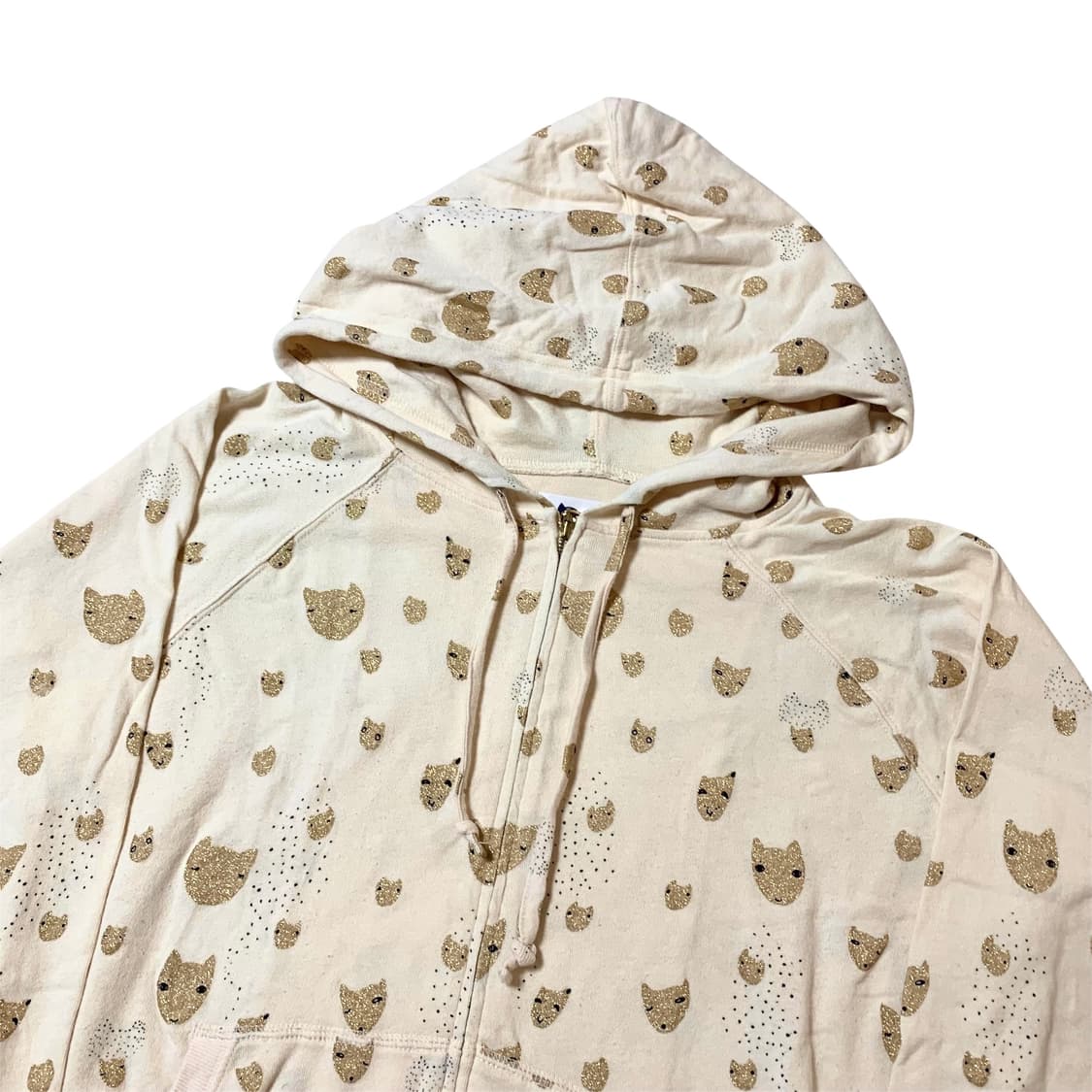 츠모리치사토 고양이 도트 후드집업 상품이미지2