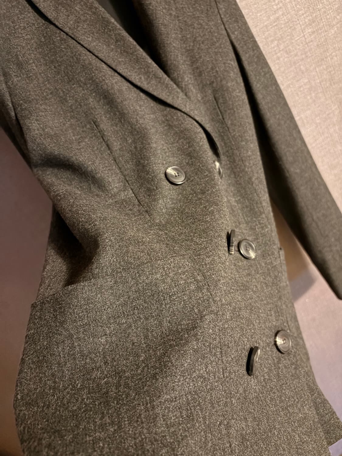 띠어리 Theory 더블 버튼 자켓 그레이 0사이즈 상품이미지3