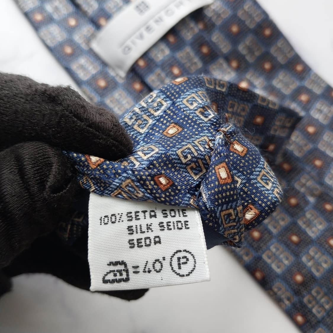 지방시 실크 블루 로고 패턴 넥타이 9.8cm A+~A등급 K2451
 상품이미지8