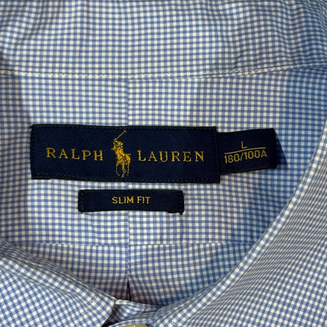 L) 폴로 랄프로렌 클래식 블루 깅엄 체크 셔츠 상품이미지6