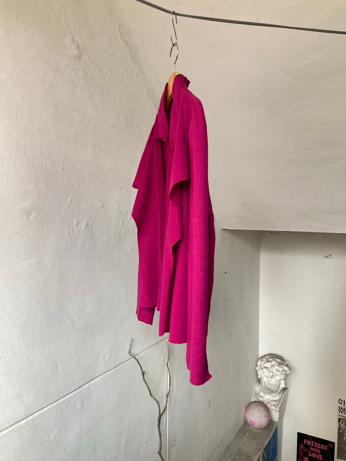 y2k 웨스턴 마젠타 울 러플 자켓 상품이미지4