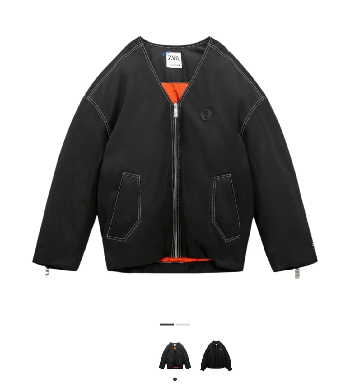 자라 x 아더에러 오버사이즈 봄버 자켓 블랙 상품이미지1