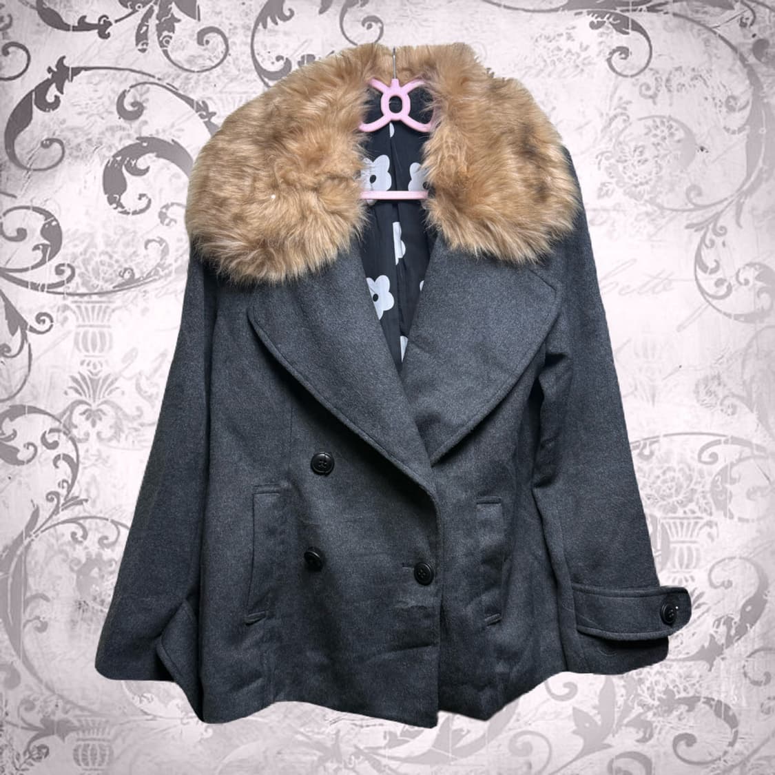 오네갸루 갸루 모리걸 퍼 숏코트 상품이미지1