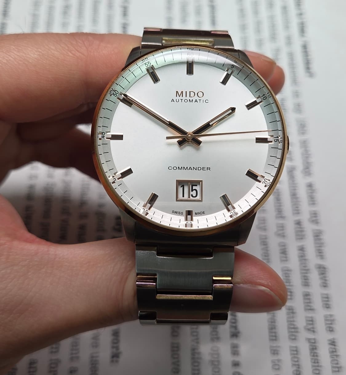 미도(MIDO) 커맨더 빅 데이트 콤비 칼리버80 오토매틱 브레이슬릿 v 상품이미지3
