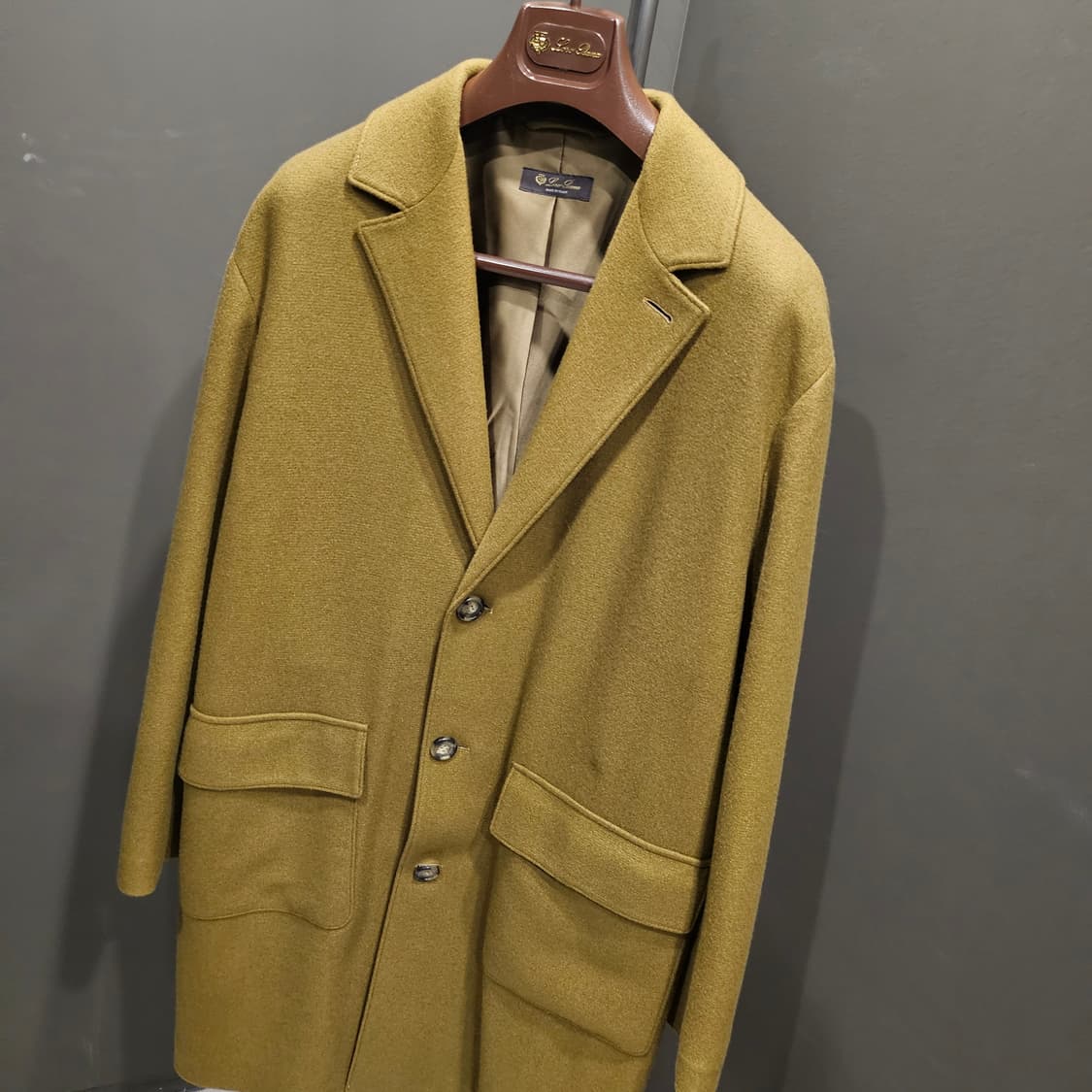 로로피아나 캐시미어 싱글 카멜 리브 코트 상품이미지2