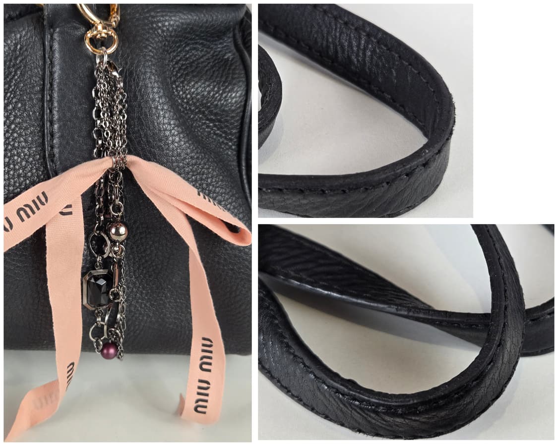 miumiu 미우미우 가죽 사첼백 토트백 가방 정품 블랙 상품이미지10