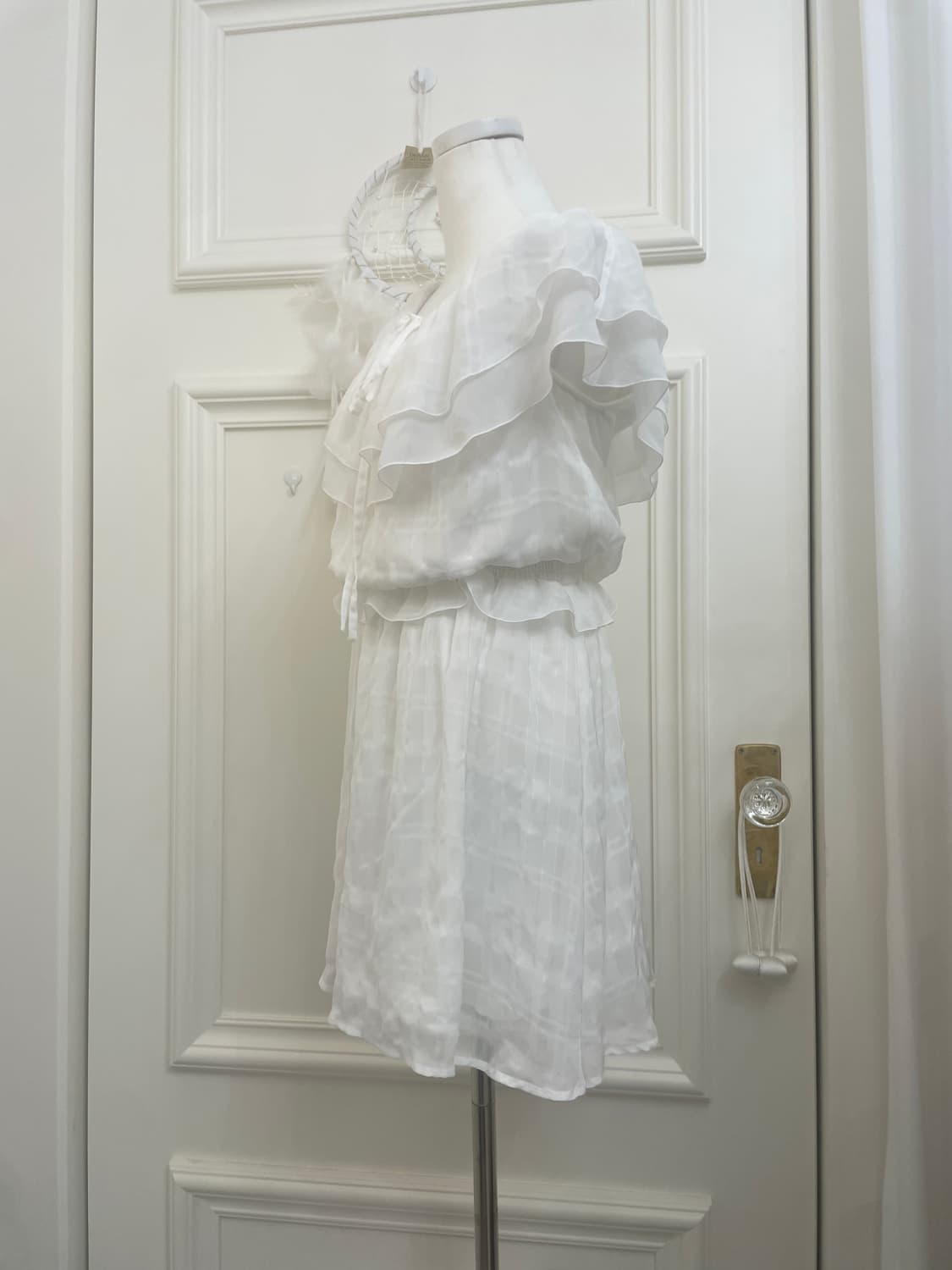 white check ruffle point summer opc 상품이미지2