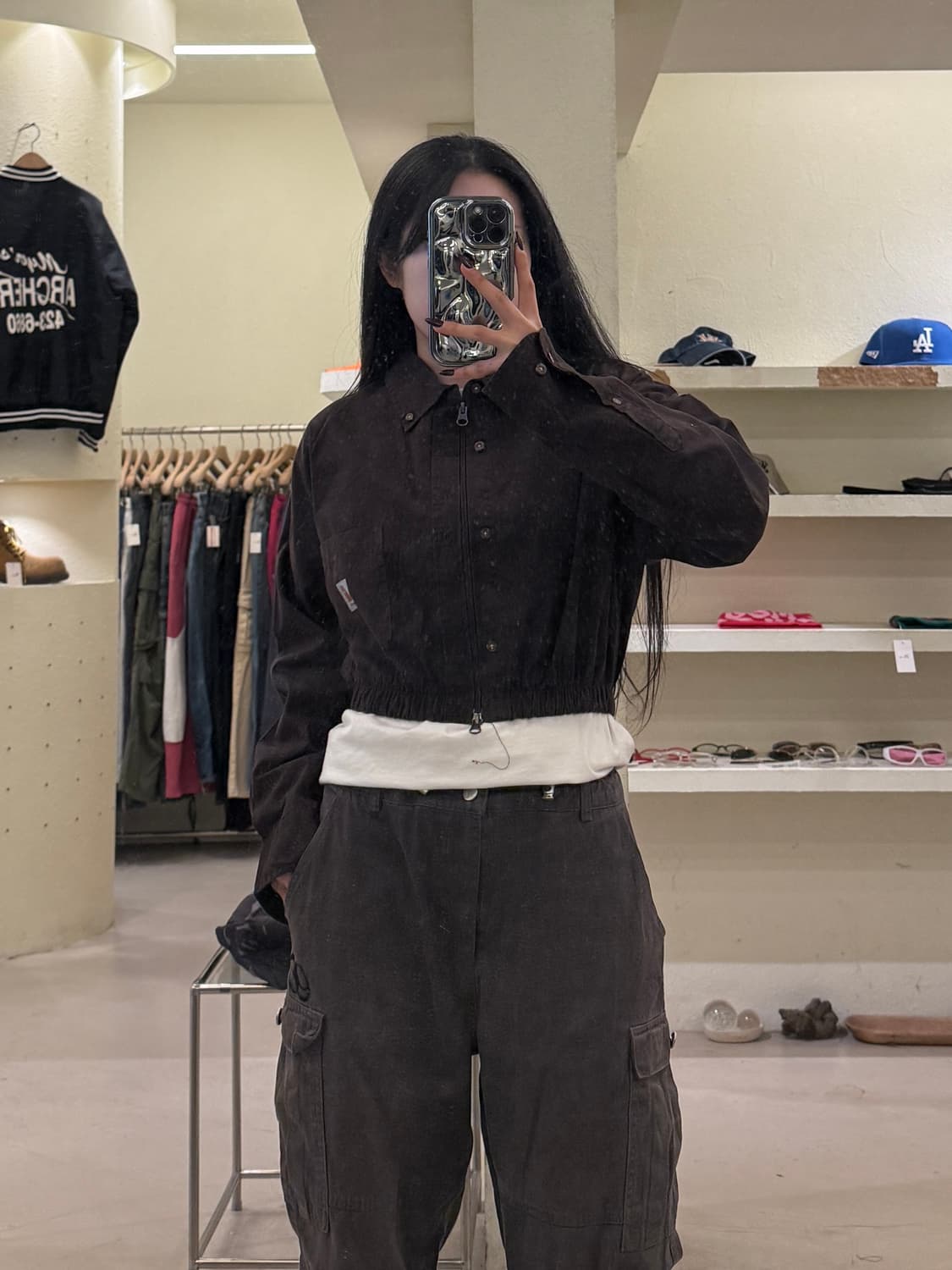 칼하트 크롭 리메이크 투웨이 셔츠 자켓 U1305 상품이미지1