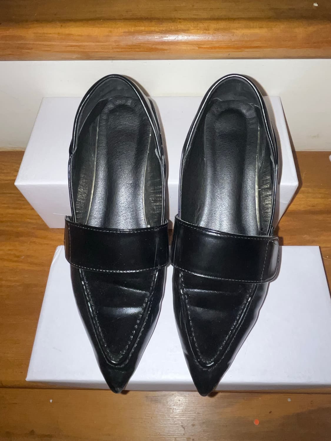 스틸레토 로퍼(뾰족구두) 235 블랙 상품이미지1