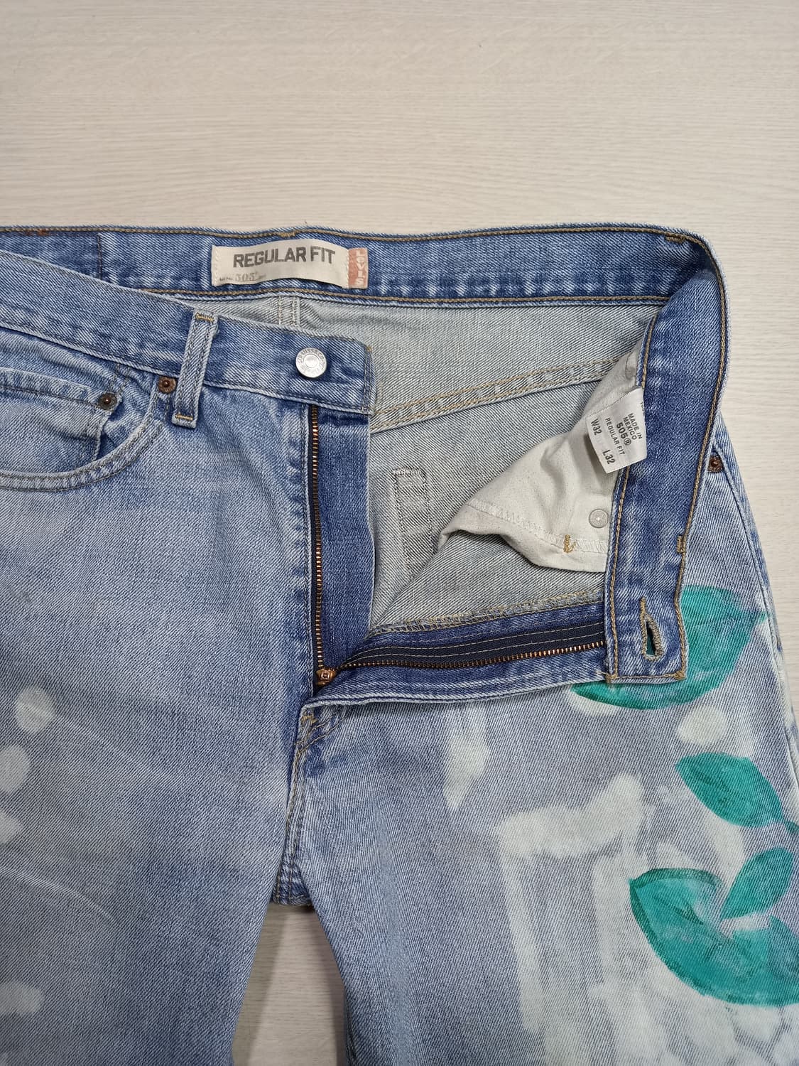 32 07's 리바이스505 Mexico 일자진 연청 커스텀 32-282 상품이미지6