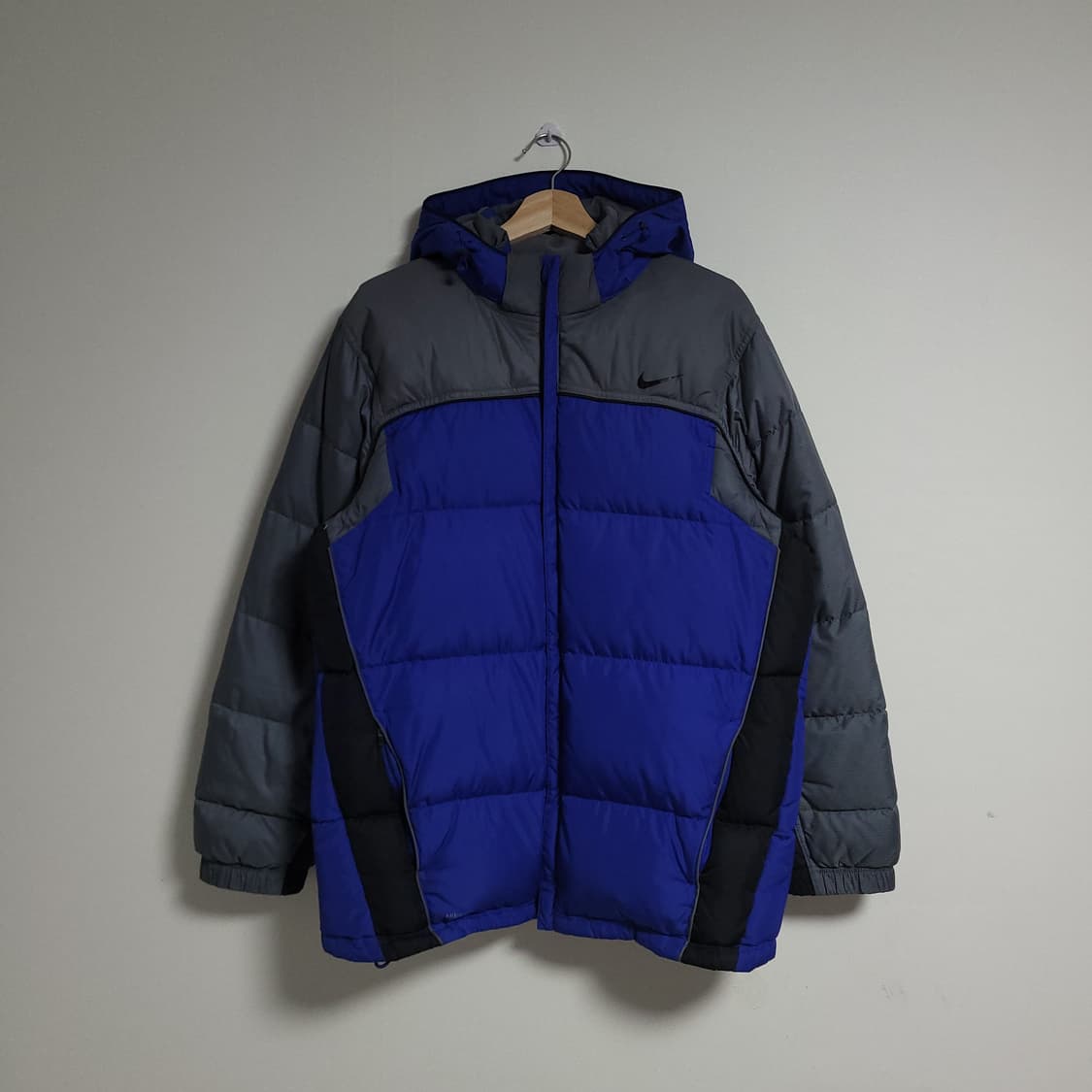 (L) NIKE 나이키 올드스쿨 후드 패딩 점퍼 블루/그레이 상품이미지1