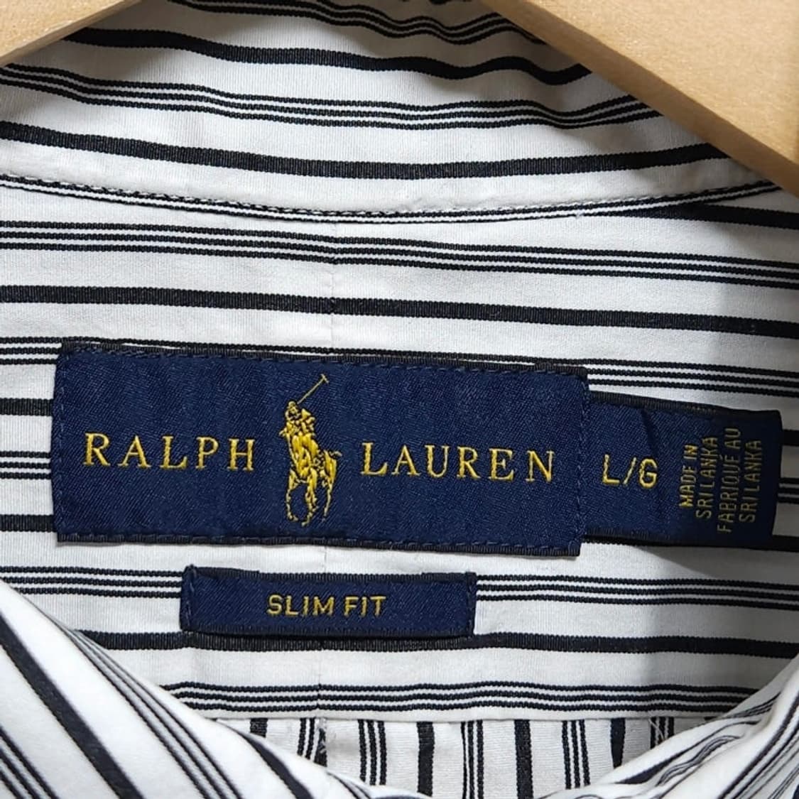 105 POLO 폴로 랄프로렌 블랙 스트라이프 셔츠 상품이미지3