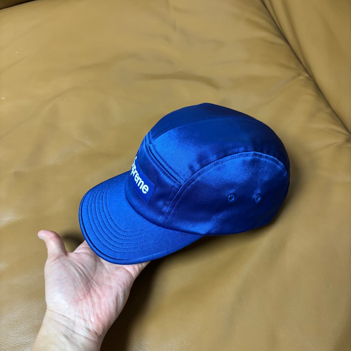 Supreme 슈프림 캠프캡 모자 (Satin Navy Blue) 상품이미지4