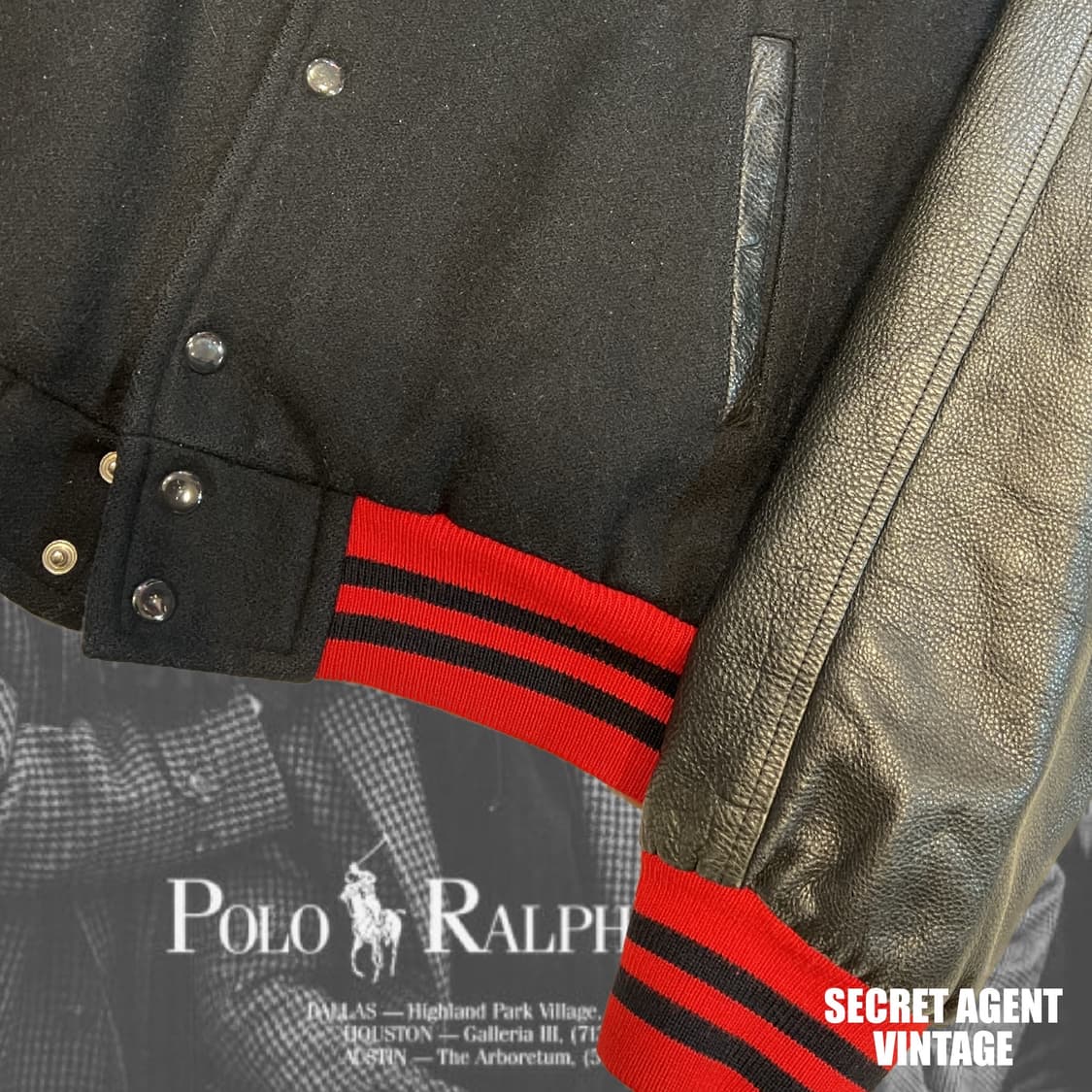 [L]폴로 랄프로렌BASKETBALL레더 암 바시티자켓 상품이미지4