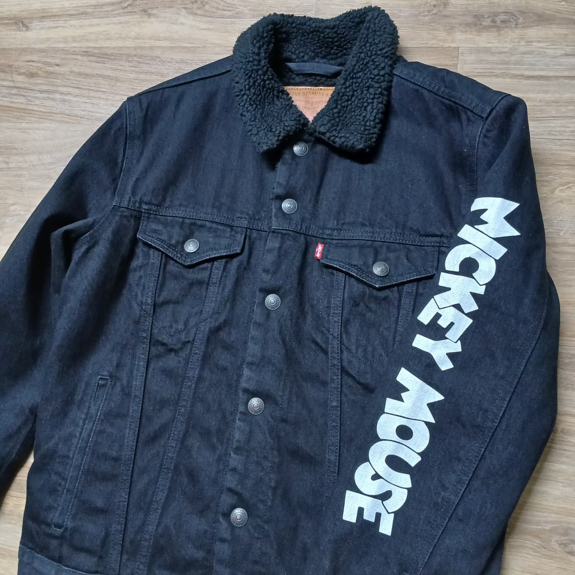 Levis 리바이스 미키마우스 콜라보 쉐르파 흑청 데님자켓 양털 상품이미지2
