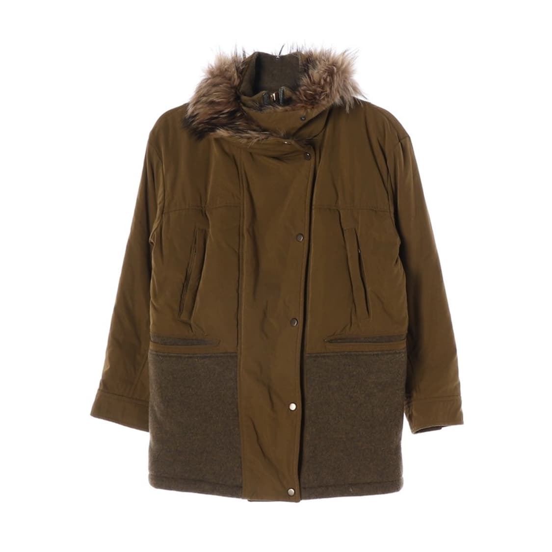 시슬리 라쿤퍼 덕다운 패딩 야상 상품이미지1