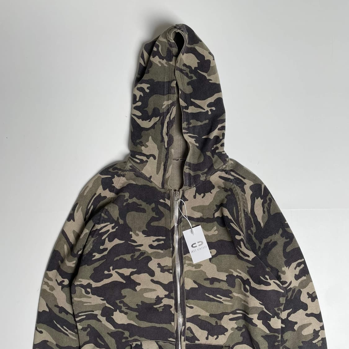 카모플라쥬 패턴 집업 후드 상품이미지2