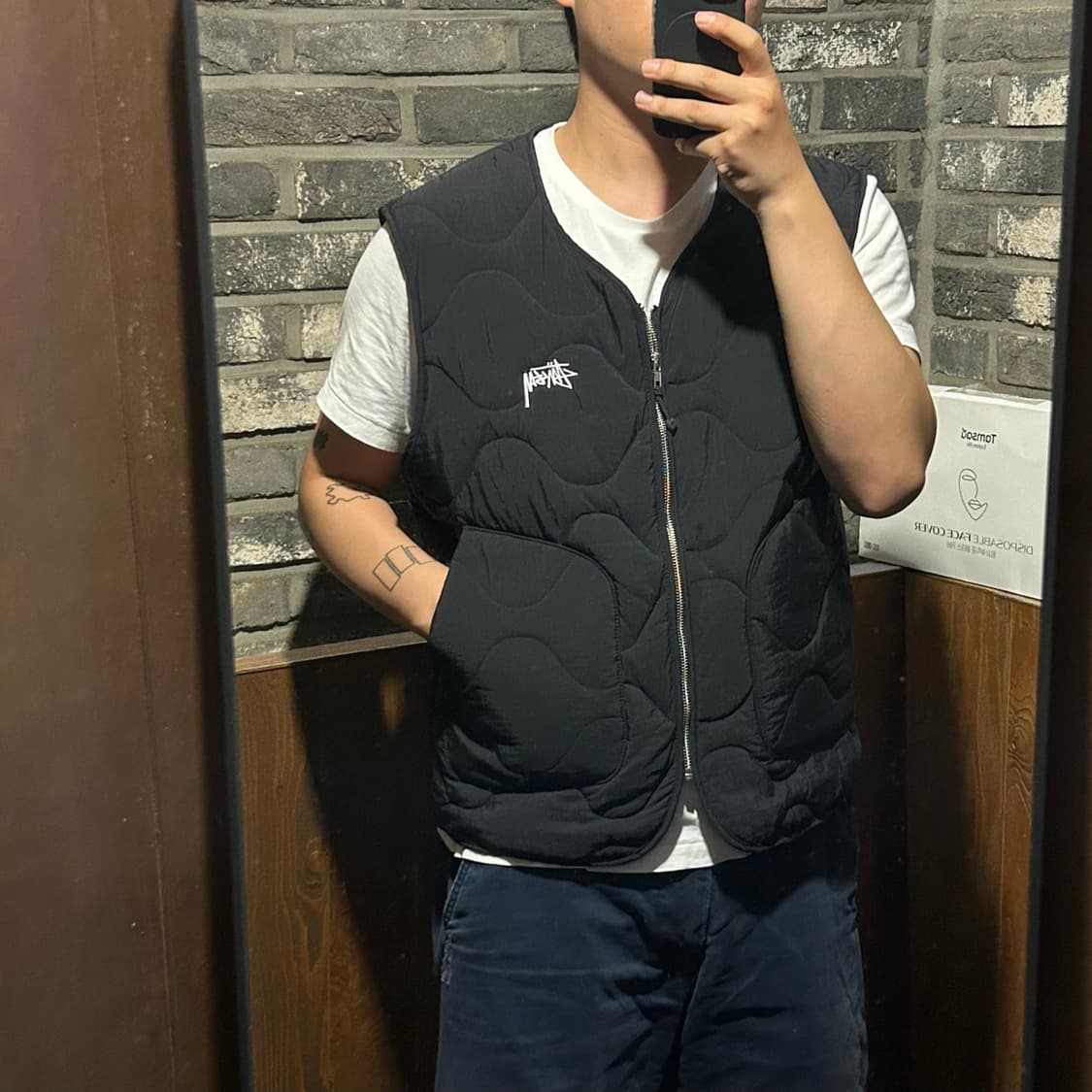 L) 스투시 퀼팅 조끼 베스트 블랙 상품이미지10