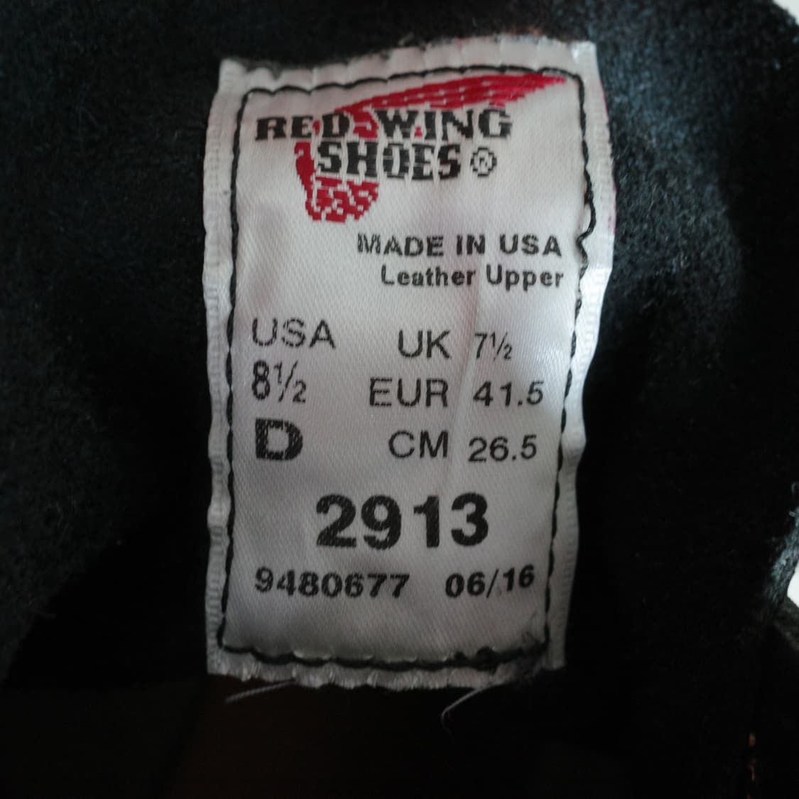 레드윙 2913 라인맨 블랙 크롬 부츠 265(8.5D) 상품이미지7