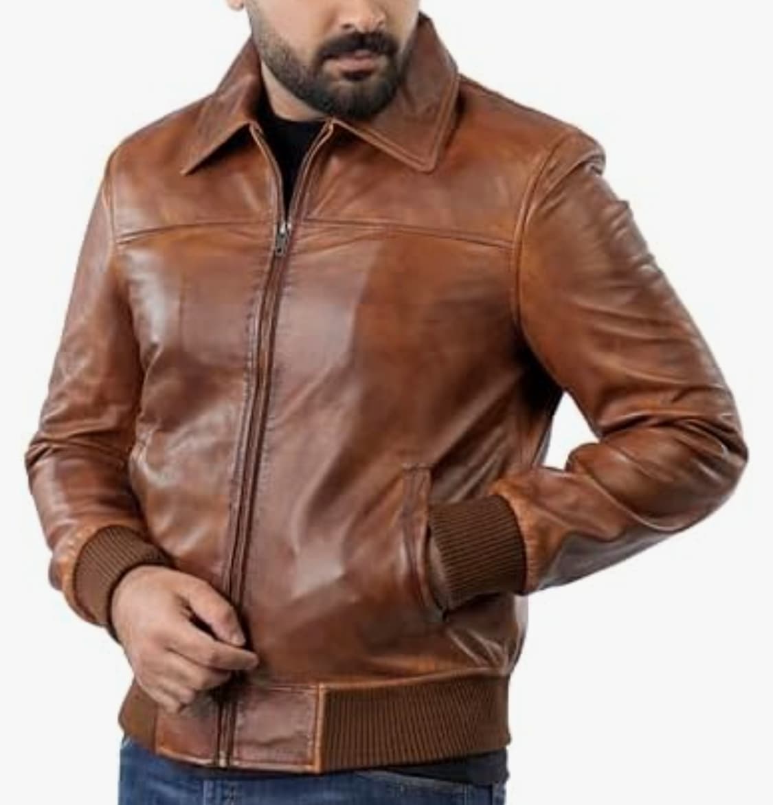 (택포) 램스킨 오일워싱 블루종 자켓 100-105 B509 상품이미지8