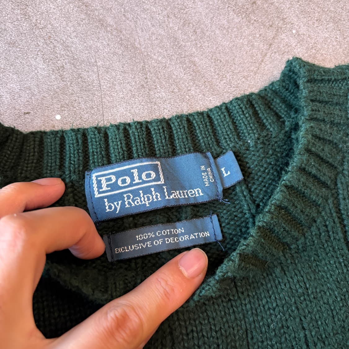 폴로 정품 그린 케이블 꽈배기 니트 상품이미지5