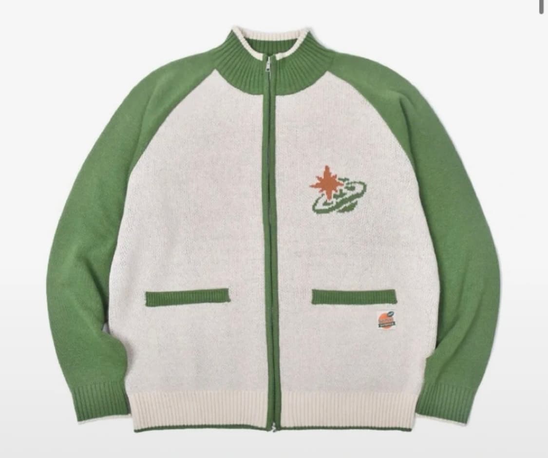 Orange Knit Zip-Up - Green 상품이미지1