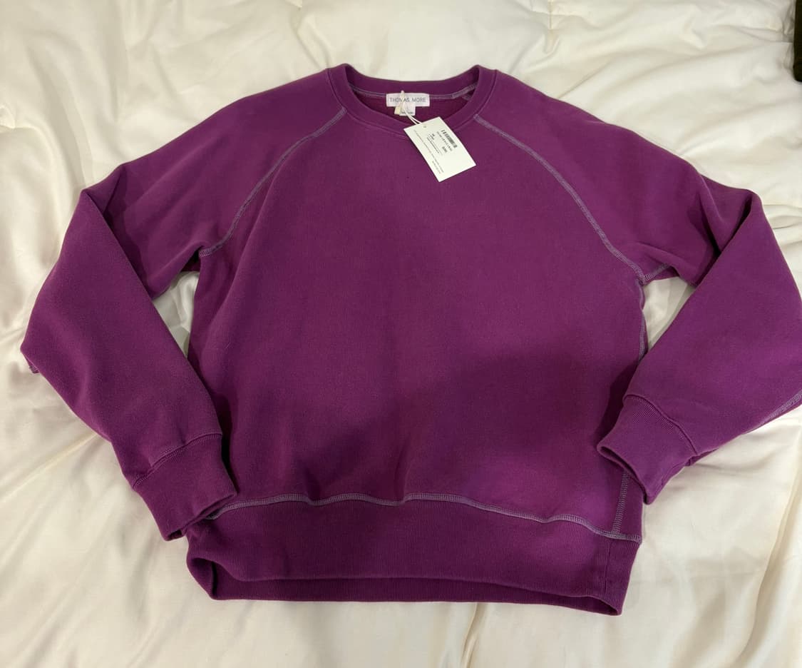 토마스모어 스톤 워시드 스웻셔츠 - 퍼플 S사이즈 상품이미지1