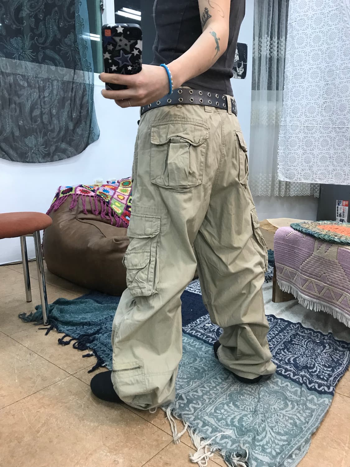 빈티지 지퍼 디테일 카고팬츠 상품이미지2