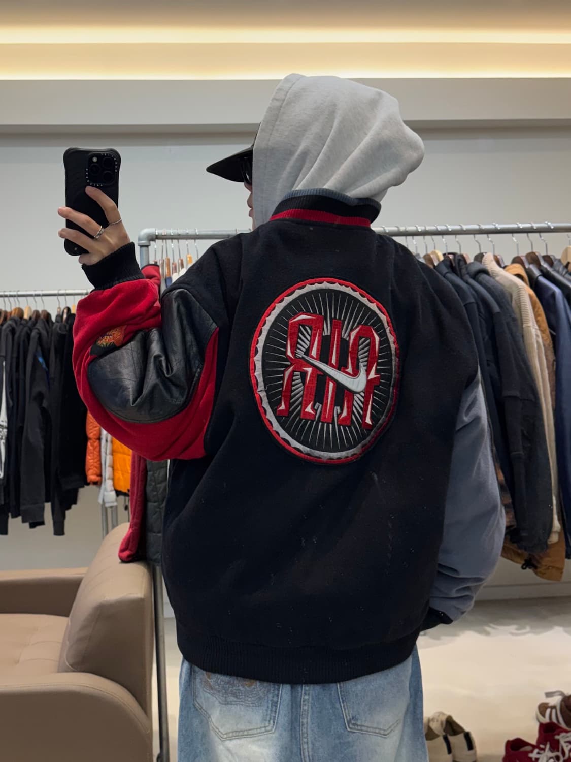 90s 나이키 자수로고 패치 바시티 자켓 상품이미지6