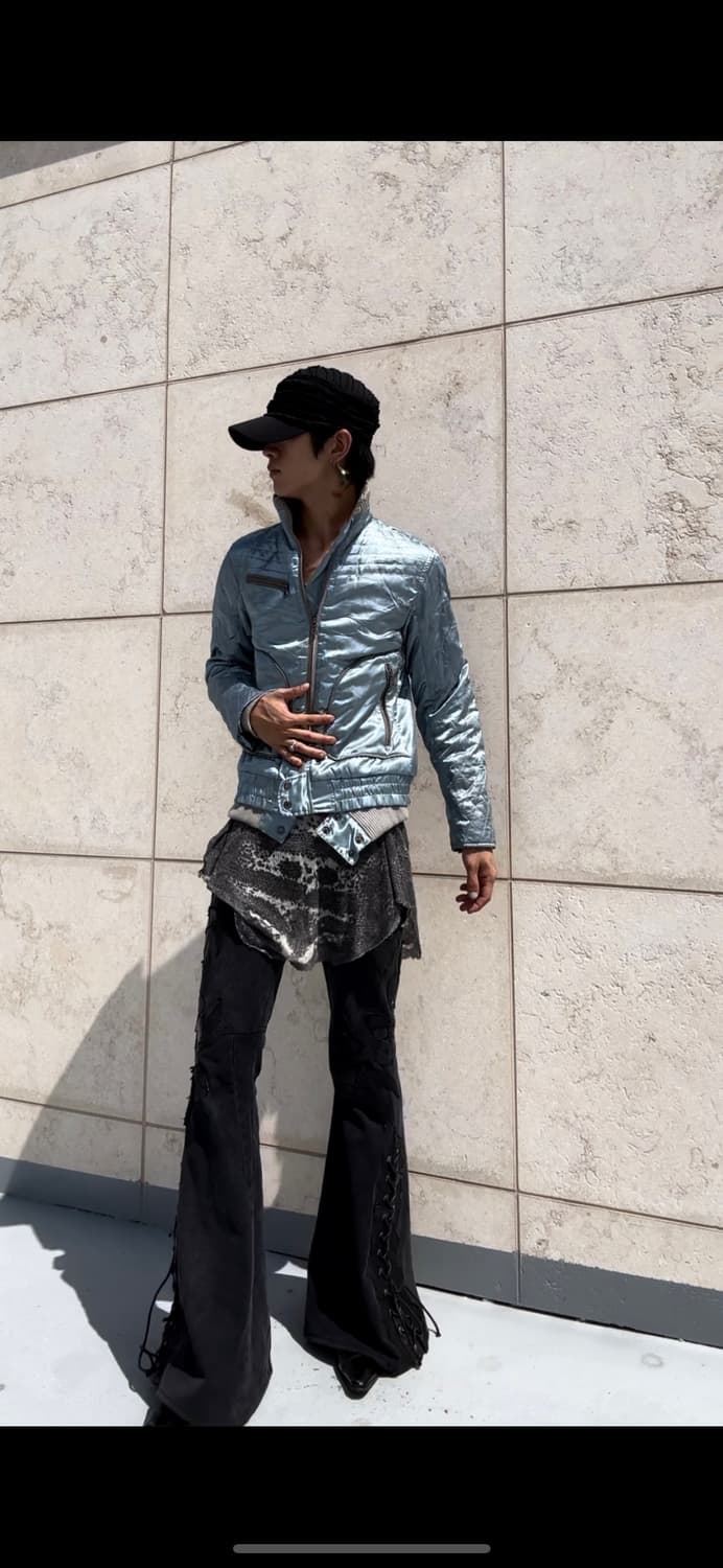 “Vintage” Y2K Mood Sky Blue Zipper Detai 상품이미지9
