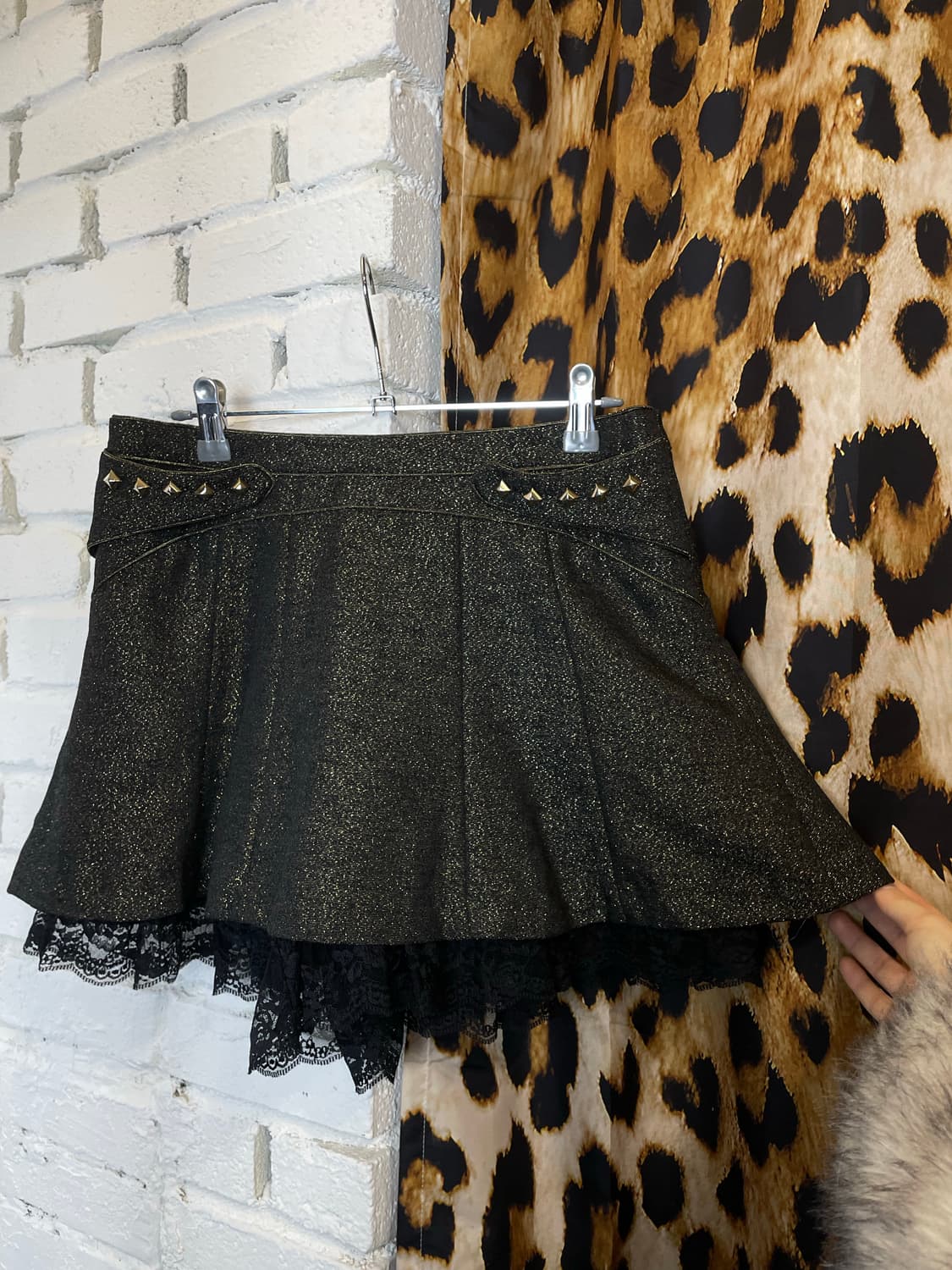 EGOIST 에고이스트 골드 버튼 금장 갸루 글리터 스커트 치마 상품이미지2