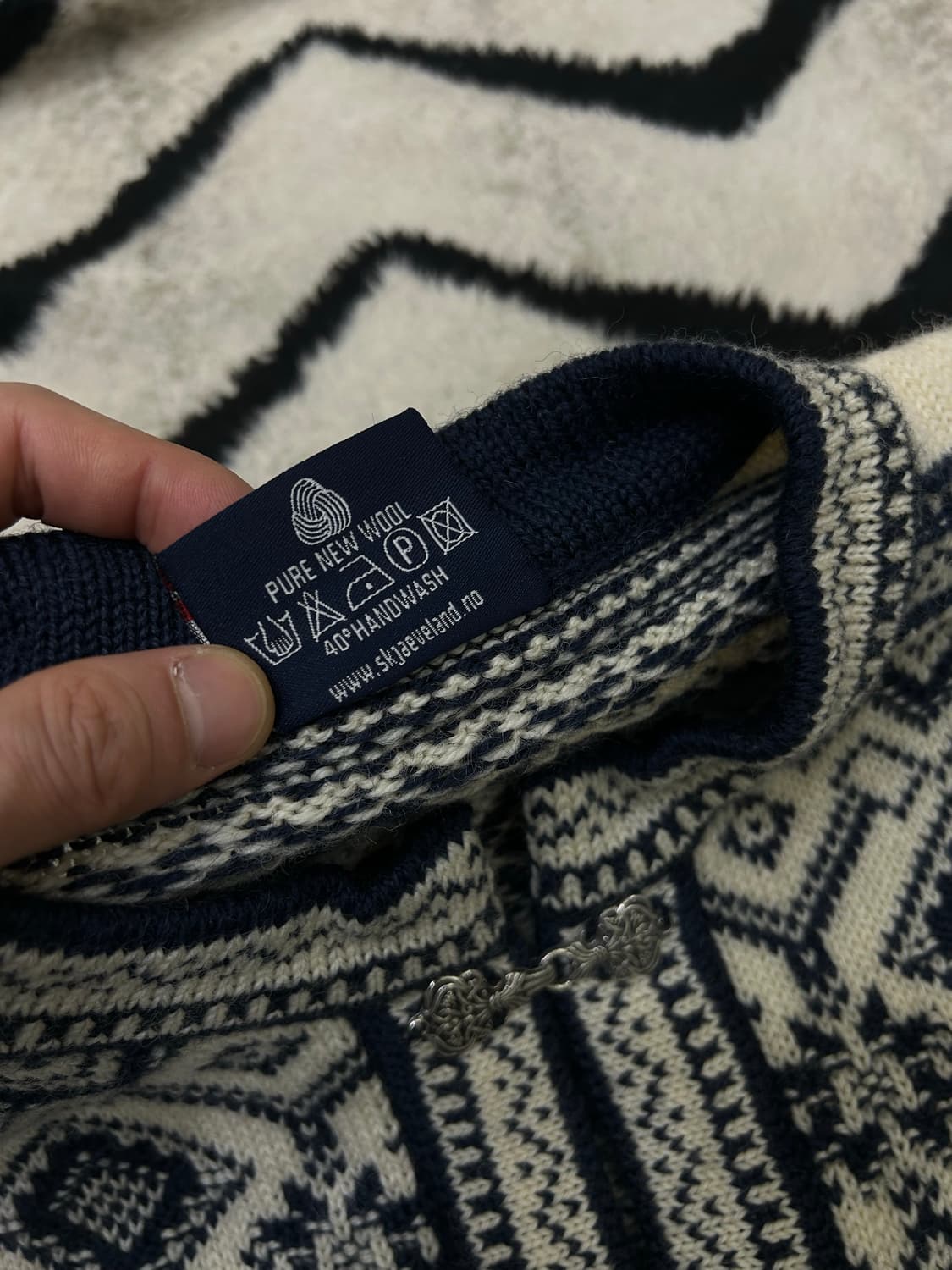 [실측XL]Skjaeveland 노르웨이 스칸디나비아 패턴 울 가디건 상품이미지5